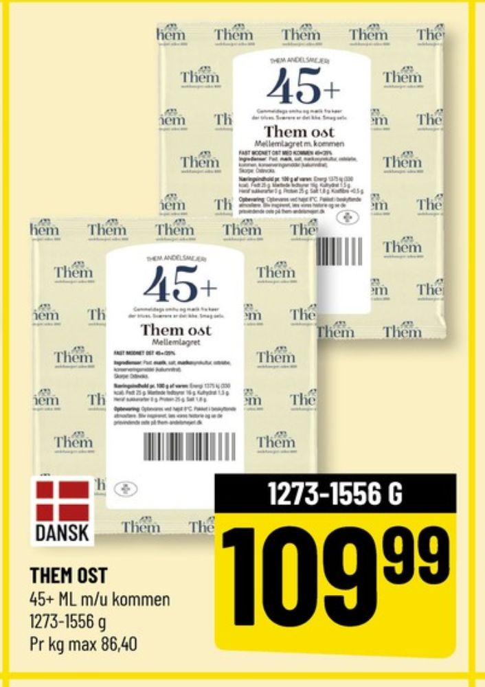 Them Ost, Skæreost Mellemlagret 45+