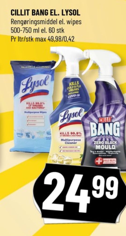 Lysol, Rengøringsservietter