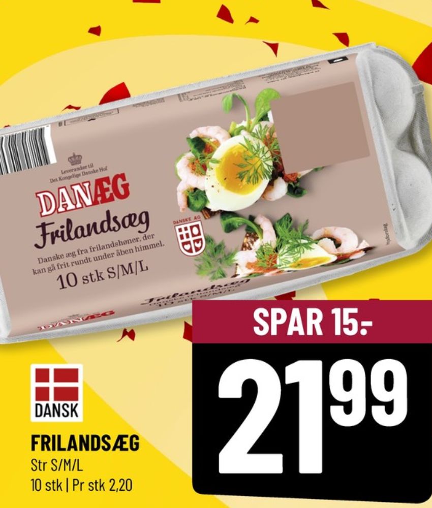 Danæg, Frilandsæg S/M/L