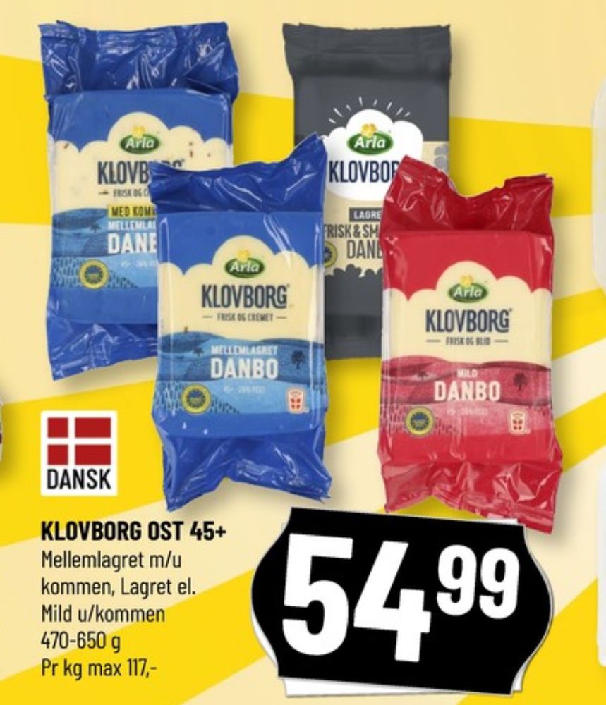 Klovborg, Skæreost Danbo Mellemlagret