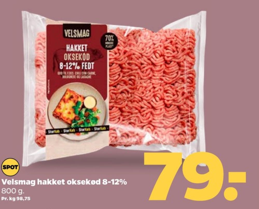 Velsmag, Hakket oksekød 8-12%