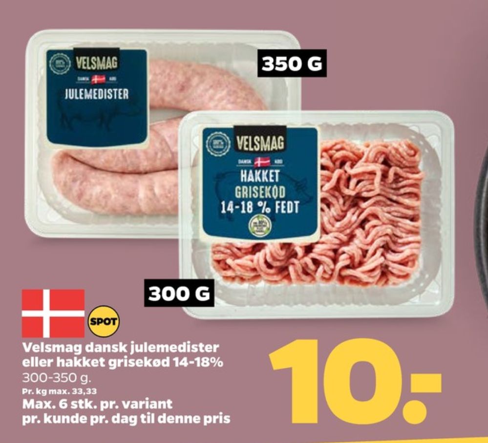 Velsmag, Hakket kalv og grisekød 14-18%