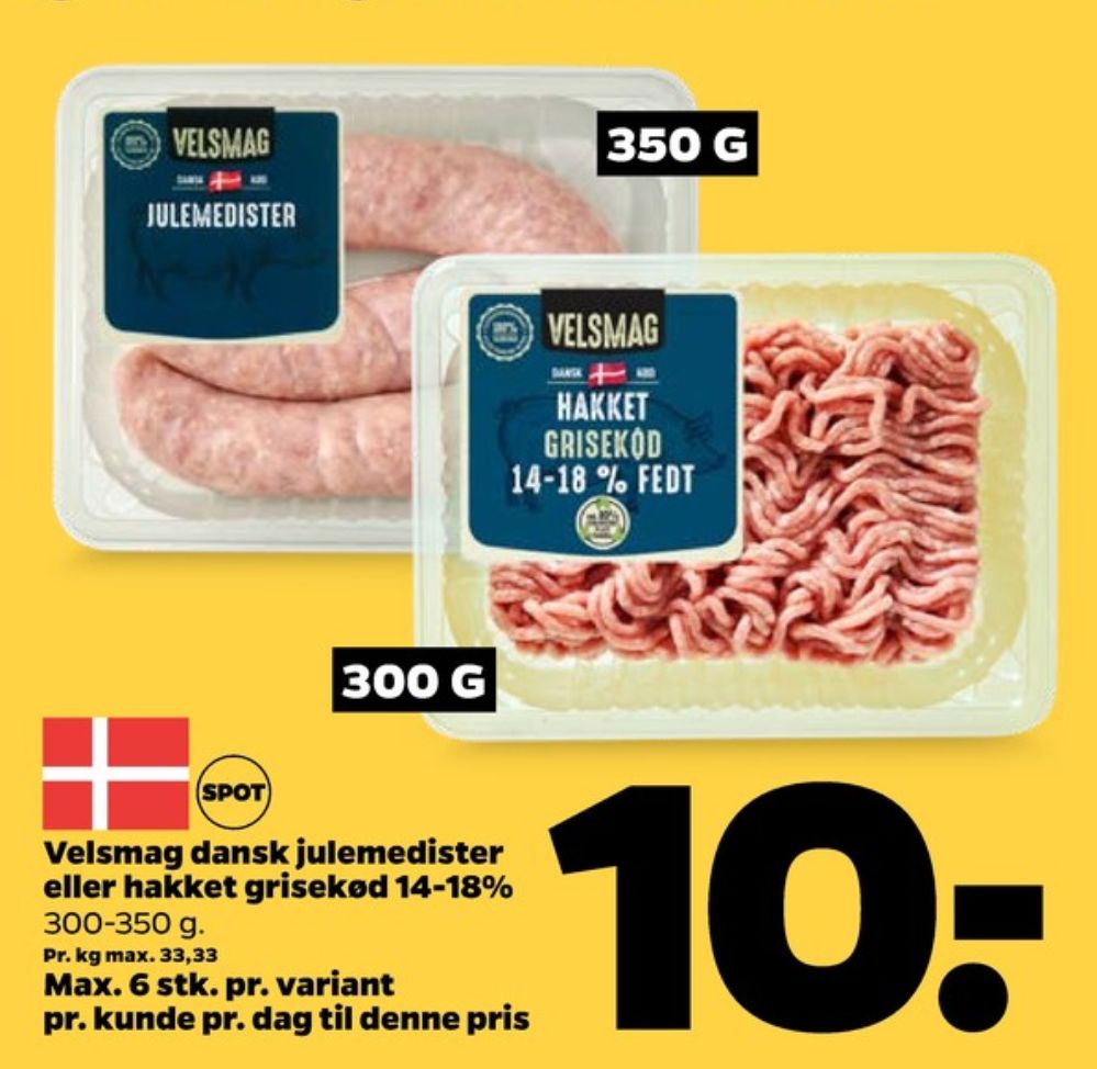 Velsmag, Hakket kalv og grisekød 14-18%