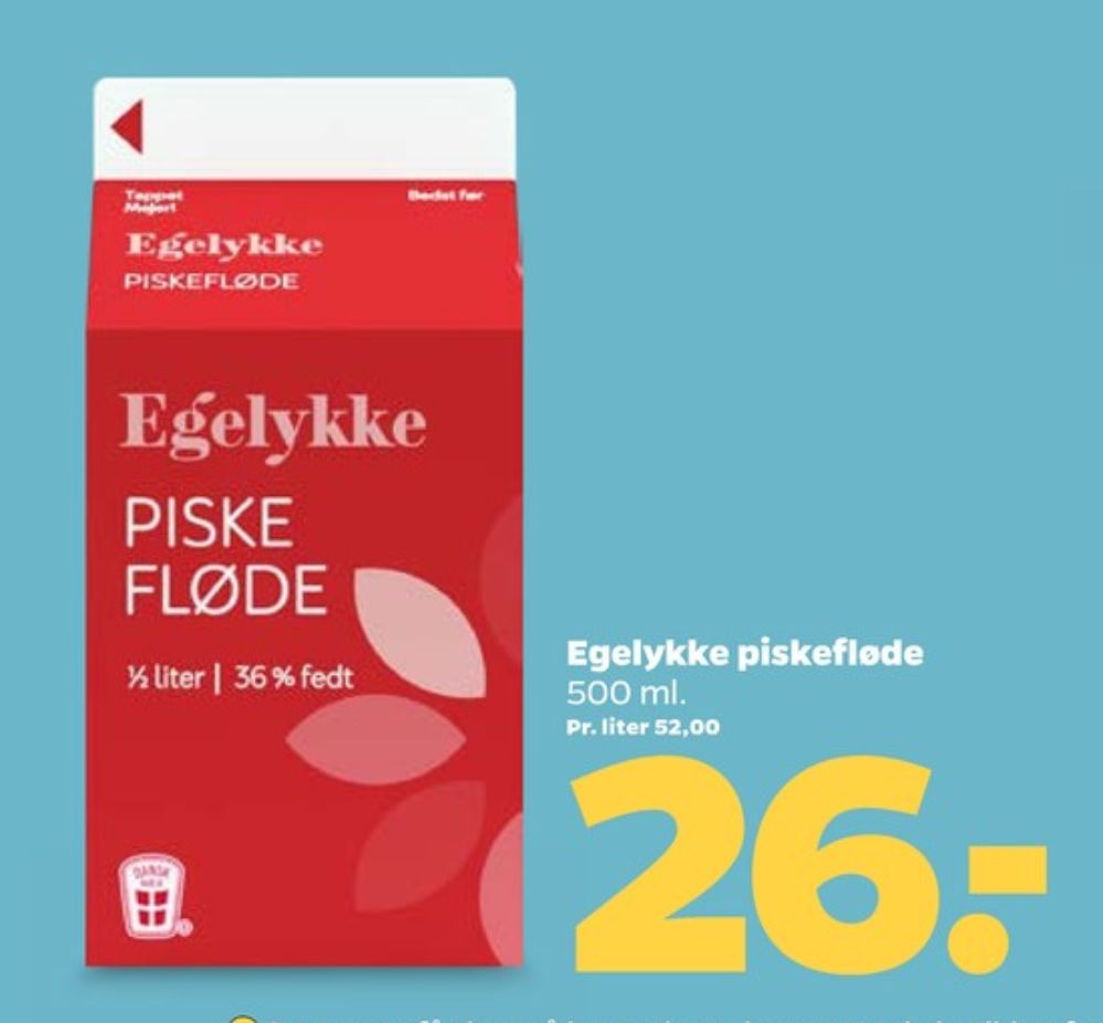 Egelykke, Piskefløde 36%