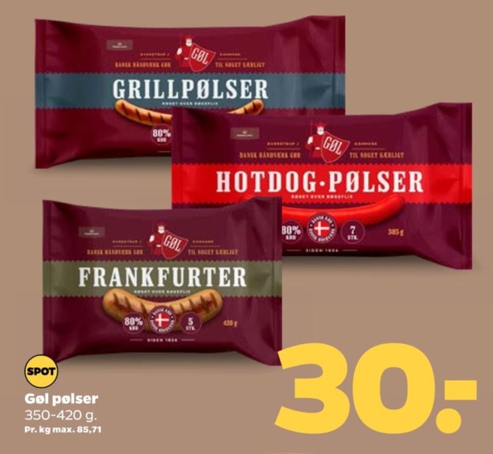 Gøl, Grillpølser