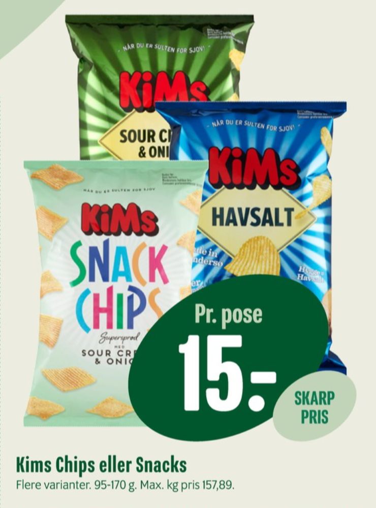 Kims, Snack Chips sour cream & onion