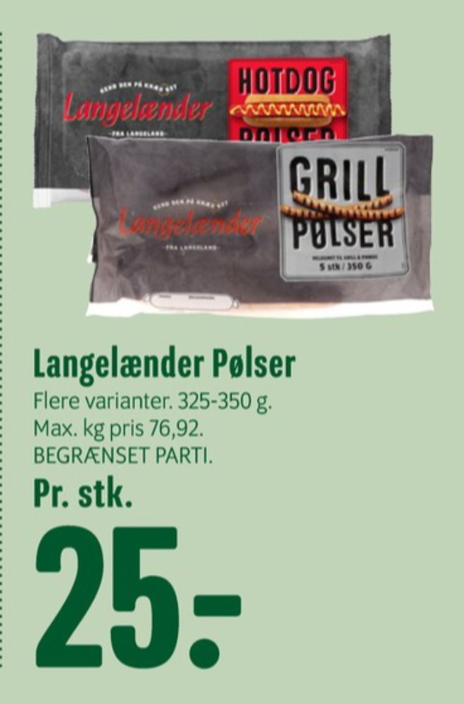 Langelænder, Grillpølser