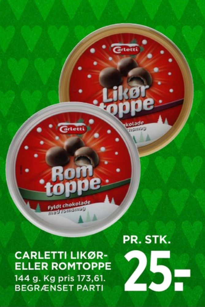 Carletti Likørtoppe, Dessertchokolade