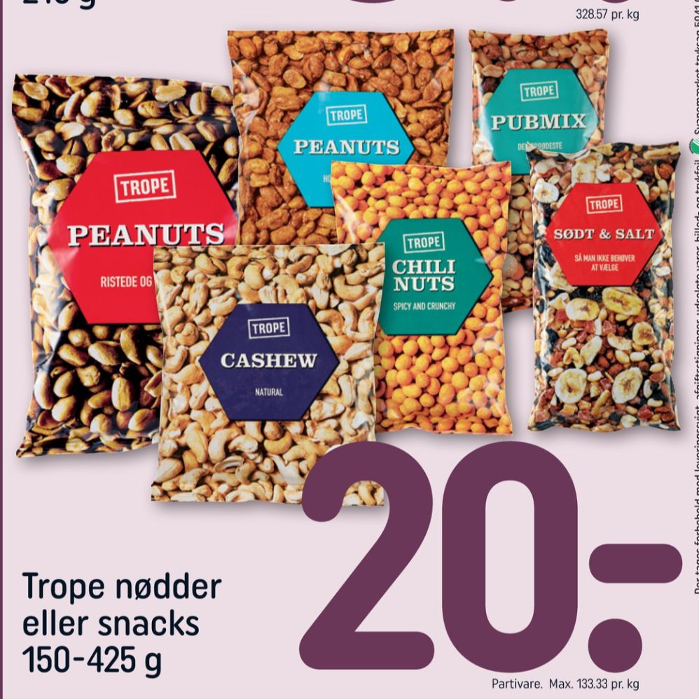 Trope, Peanuts ristede og saltede