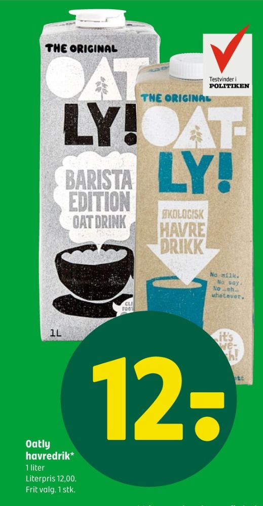 Oatly Barista Edition, Havredrik