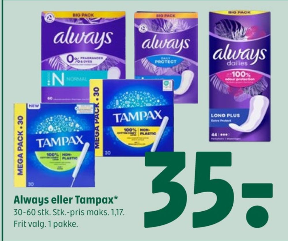 Tampax, Tamponer