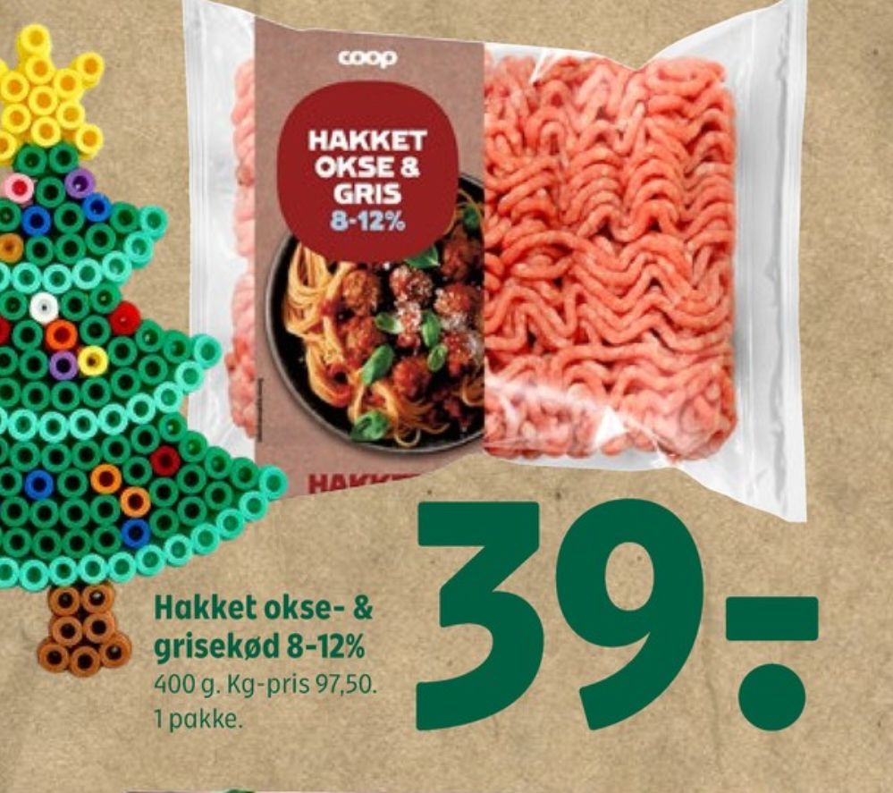 Coop, Hakket Okse & Grisekød 8-12%