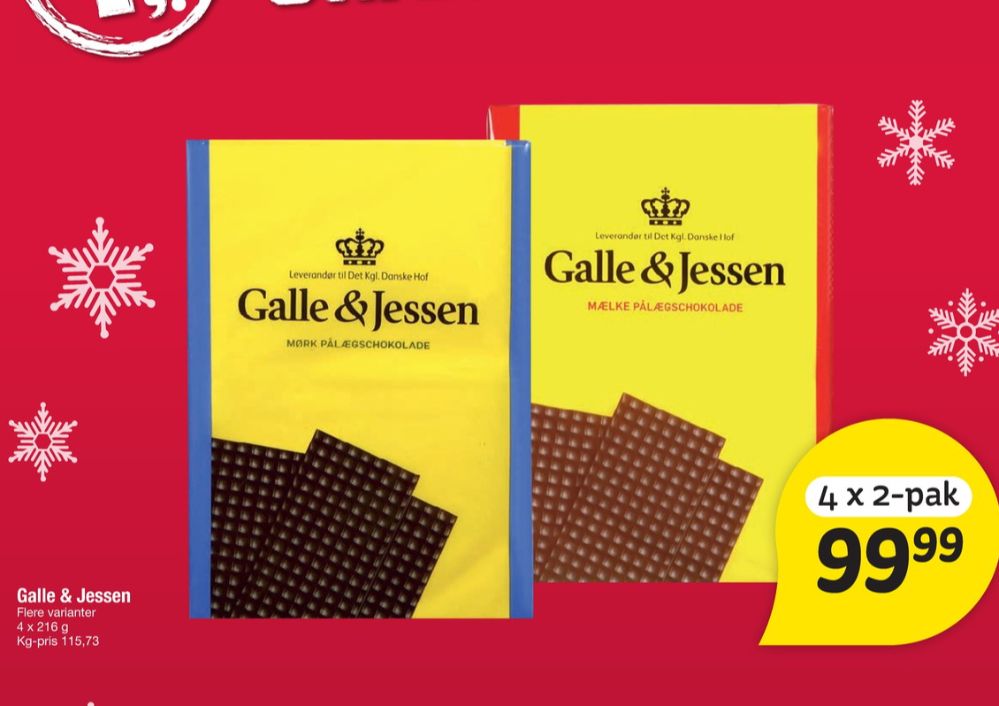 Galle & Jessen, Pålægschokolade Mørk