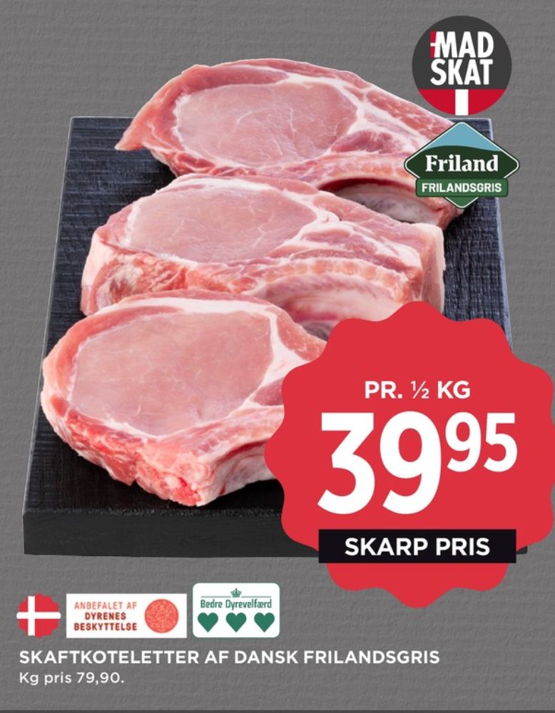 FRILAND Frilandsgris, Skaftkoteletter