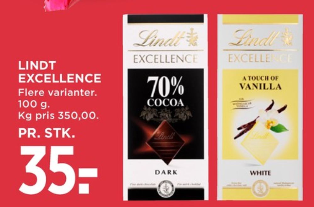 Lindt Excellence, Chokoladeplade 70 % Cocoa Dark