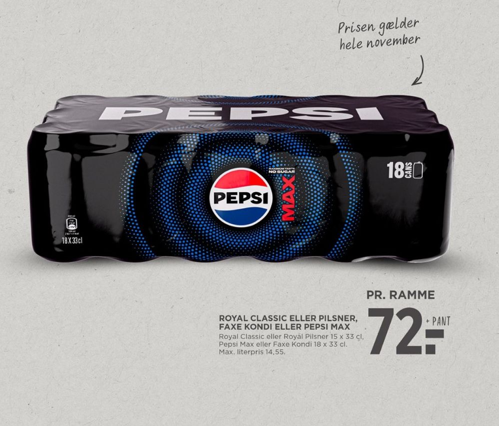 Pepsi Max, Cola 18 pk.