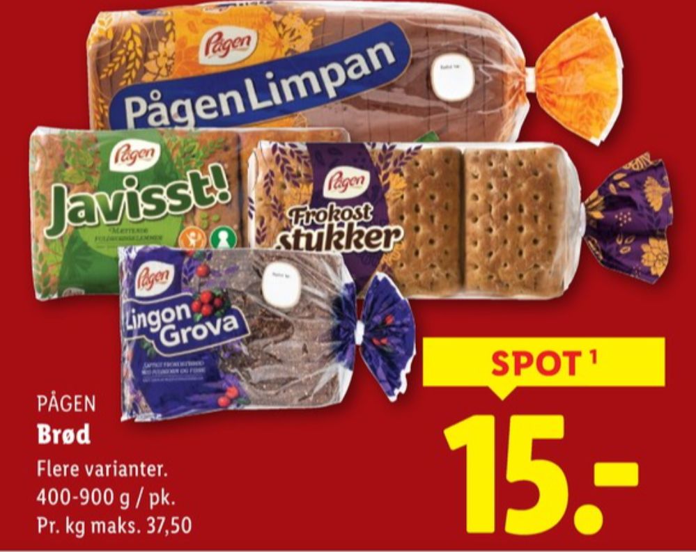 Pågen Limpan, Brød