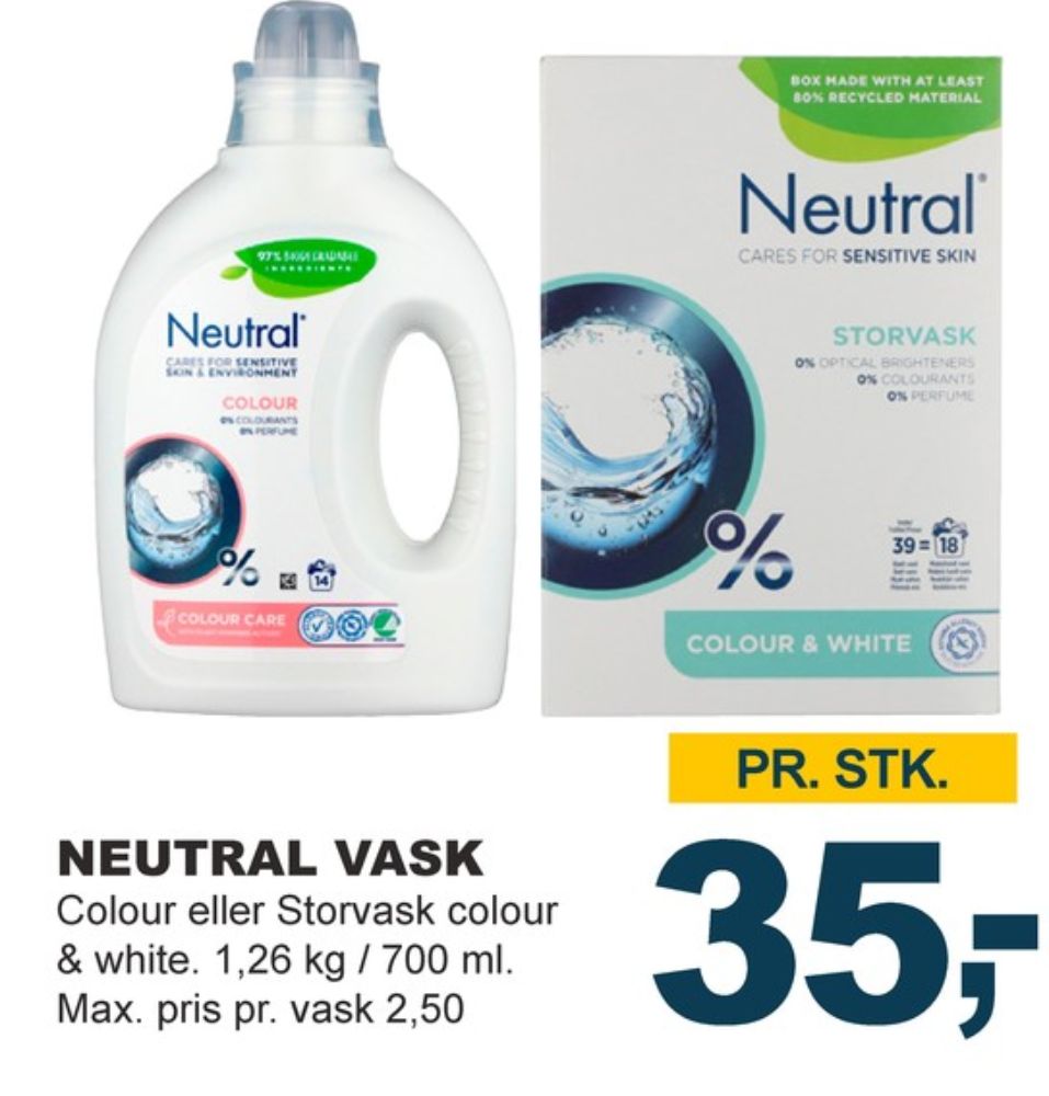 Neutral, Vaskepulver