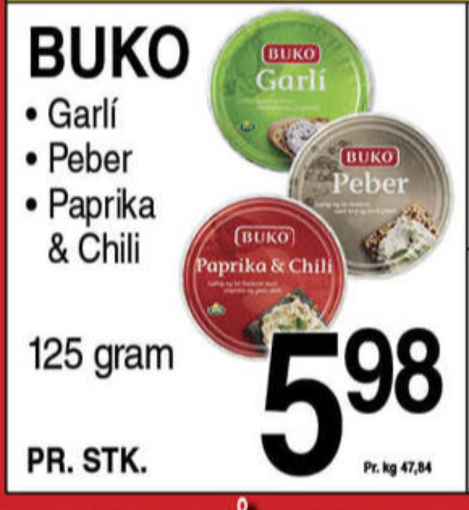 Buko, Flødeost Garli