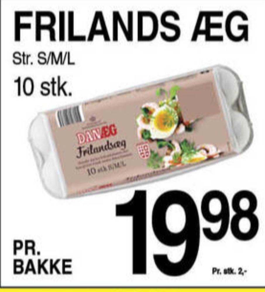 Danæg, Frilandsæg S/M/L