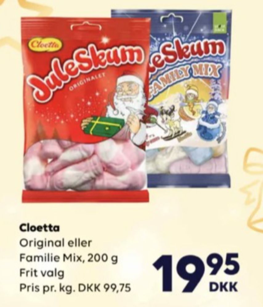 Cloetta Juleskum Family Mix, Skum