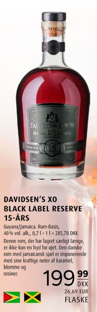 Davidsen XO Black Label 15 YO, Rom