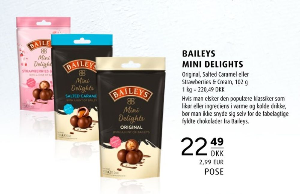 Bailey Mini Delights, Chokoladekugler Strawberries & Cream