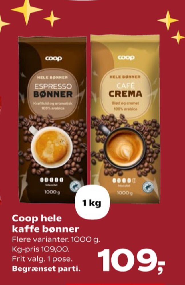 Coop Espresso, Kaffebønner