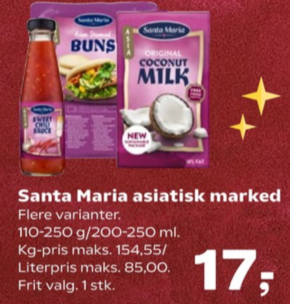 Santa Maria, Kokosmælk