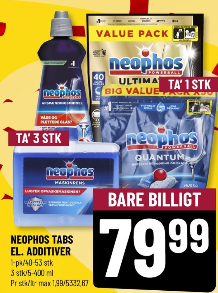 Neophos, Maskinopvask-tabs