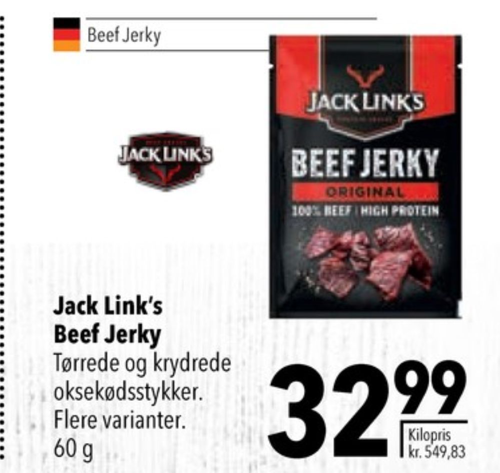 Jack Links, Tørret kød