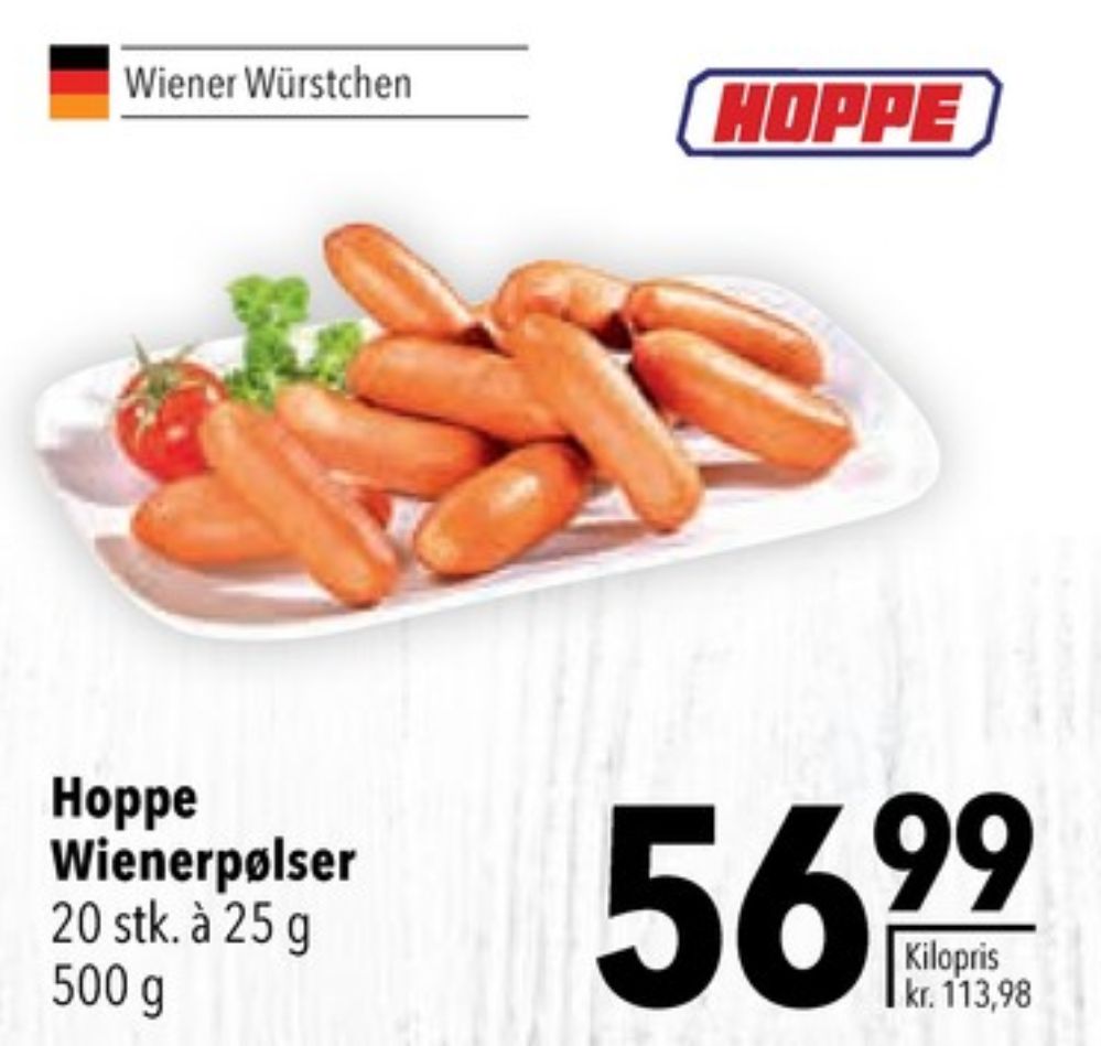 Hoppe, Wienerpølser