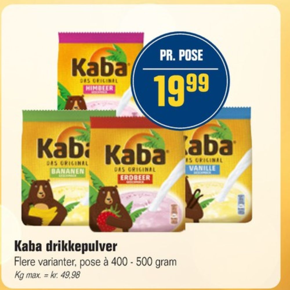 Kaba, Mælkedrikspulver Bananen