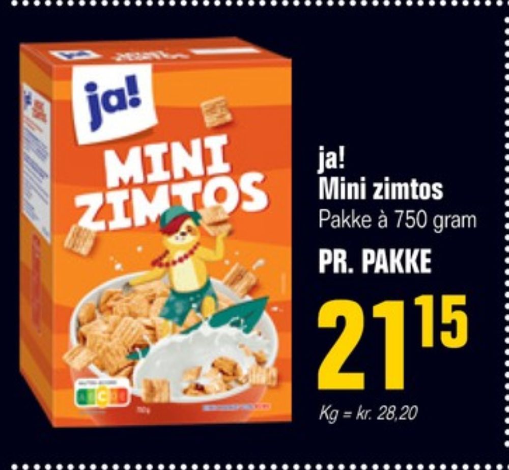 ja! Mini Zimtos, Morgenmadsprodukt