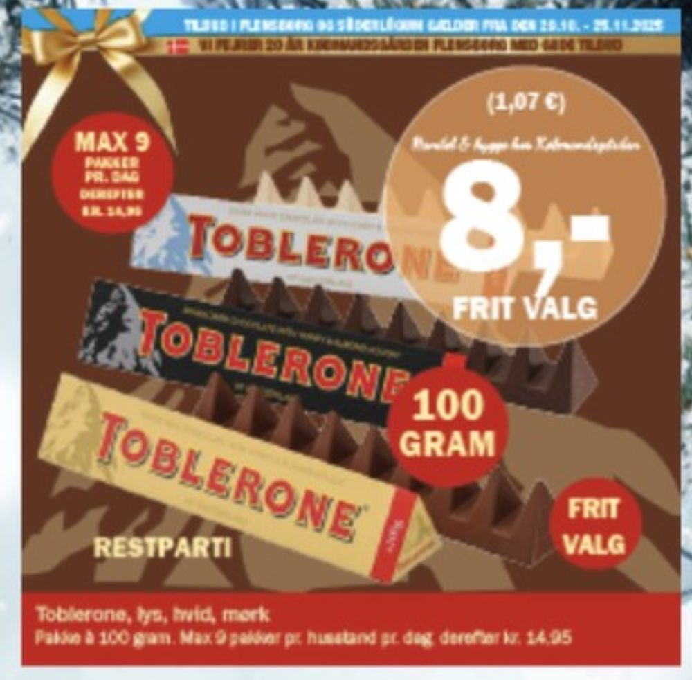 Toblerone, Chokolade Dark