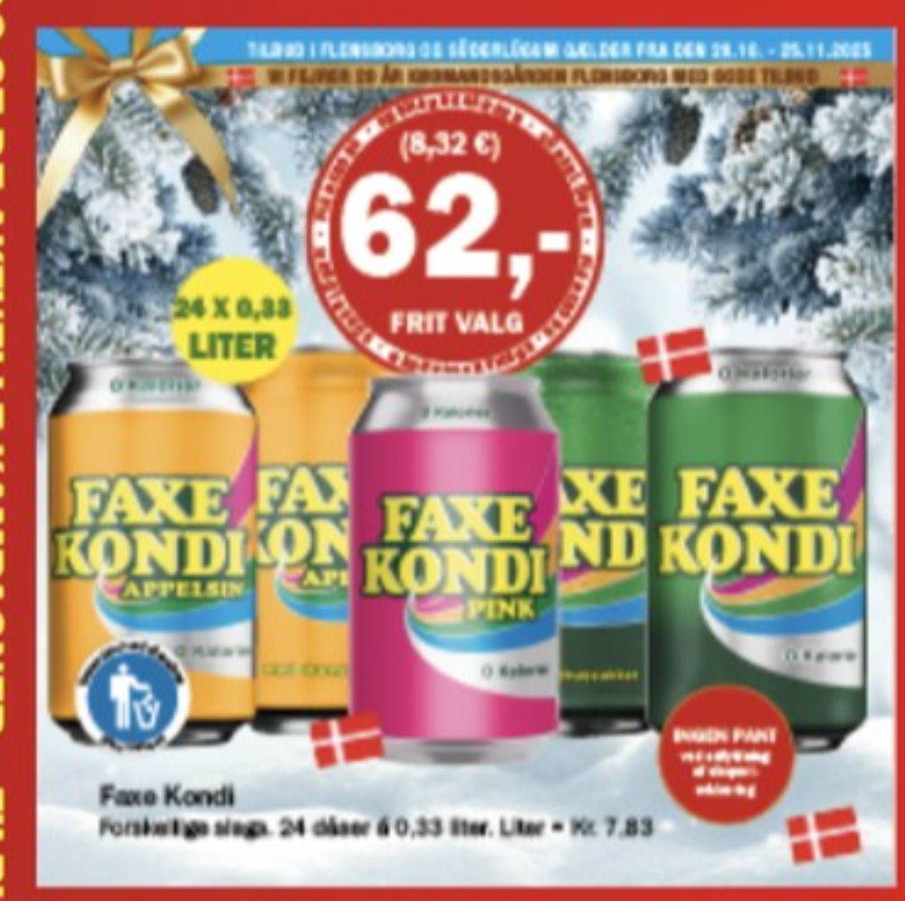 Faxe Kondi 0 Kalorier Appelsin, Appelsinsodavand 24 pk.