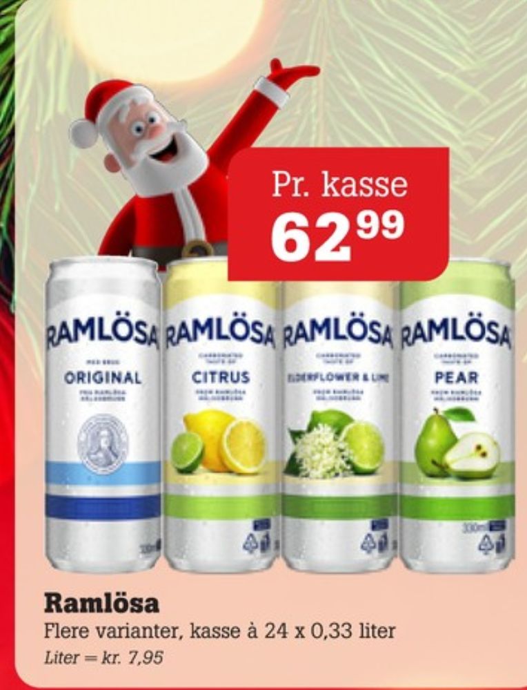 Ramlösa Citrus, Mineralvand med brus 24 pk.
