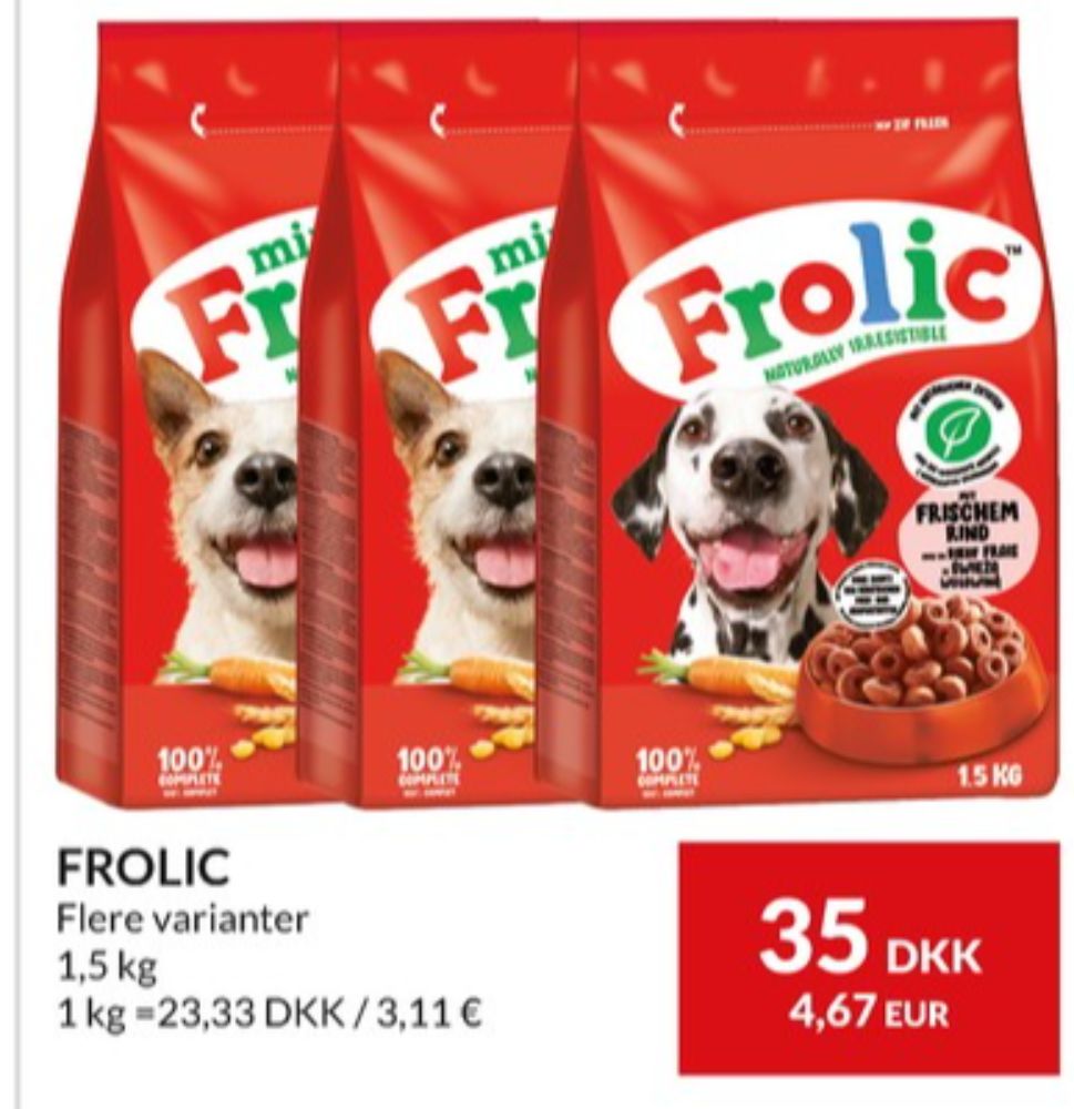 Frolic, Hundefoder