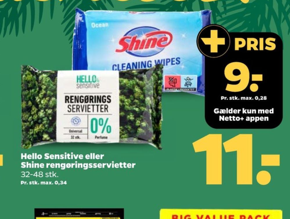 Shine, Rengøringsservietter