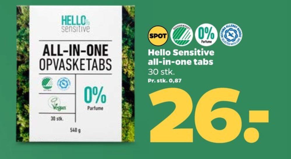 Hello Sailor, Maskinopvask-tabs