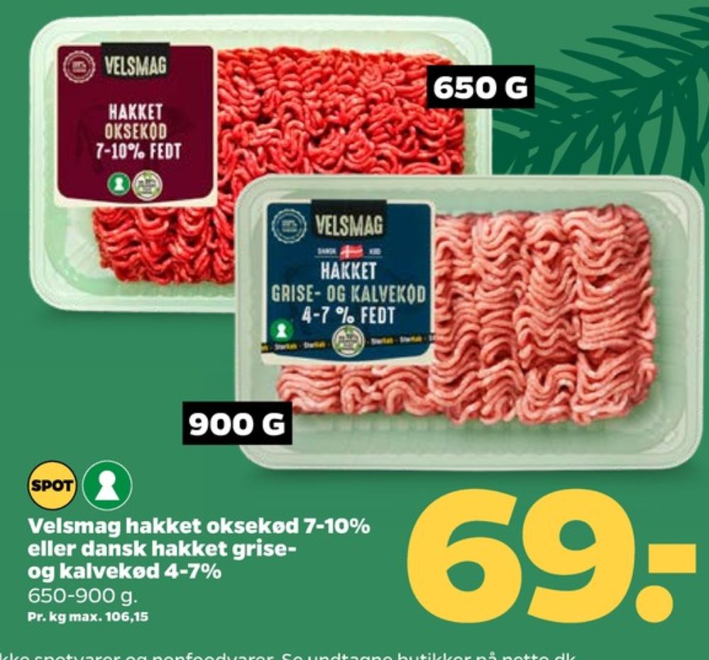 Velsmag, Hakket oksekød 7-10%