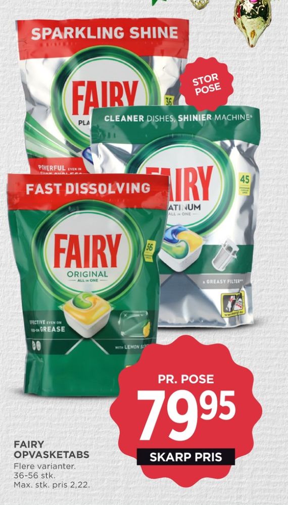 Fairy, Maskinopvask-tabs