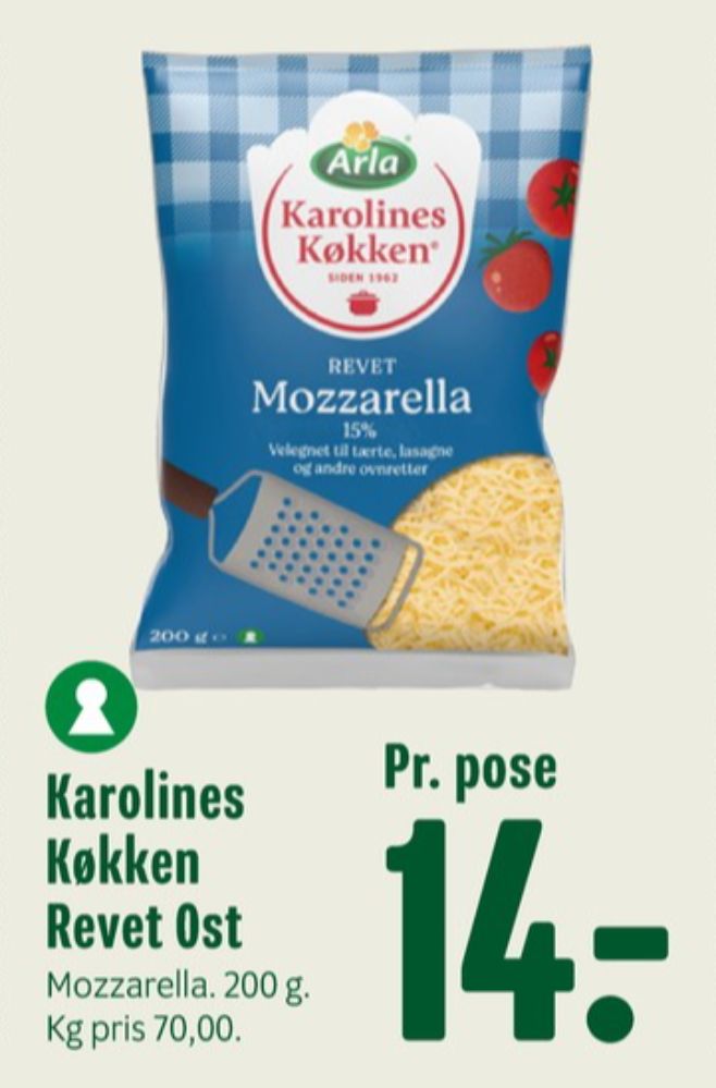 Karolines, Revet ost Mozzarella