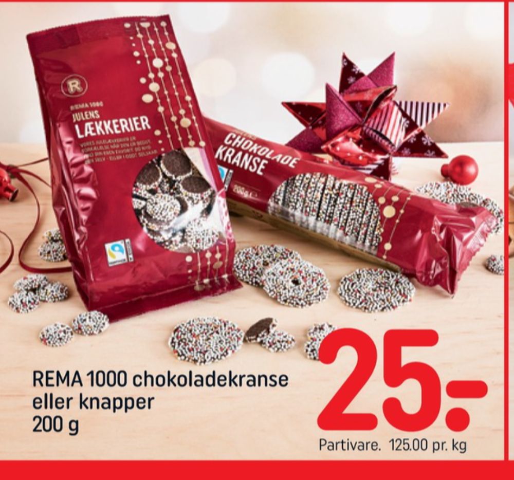 Rema 1000 Julens Lækkerier, Chokoladeknapper
