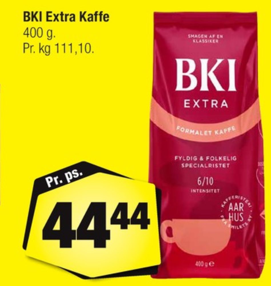 BKI Extra Specialristet, Kaffe Formalet