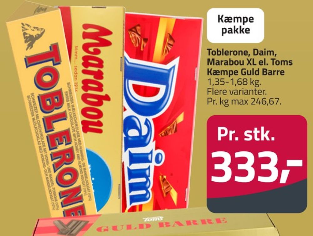 Toblerone, Chokolade