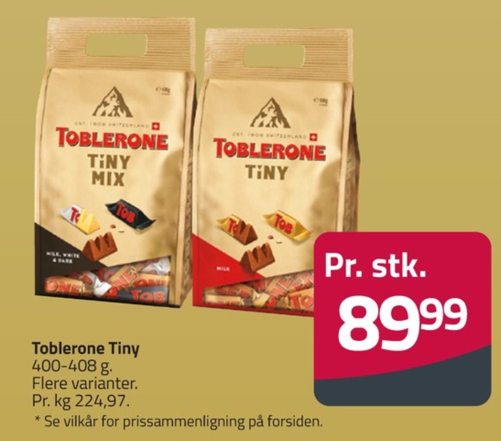 Toblerone Tiny, Chokolade Milk, Dark & White