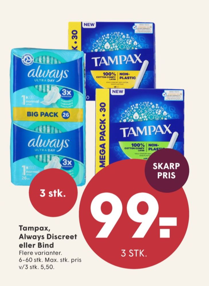 Tampax, Tamponer