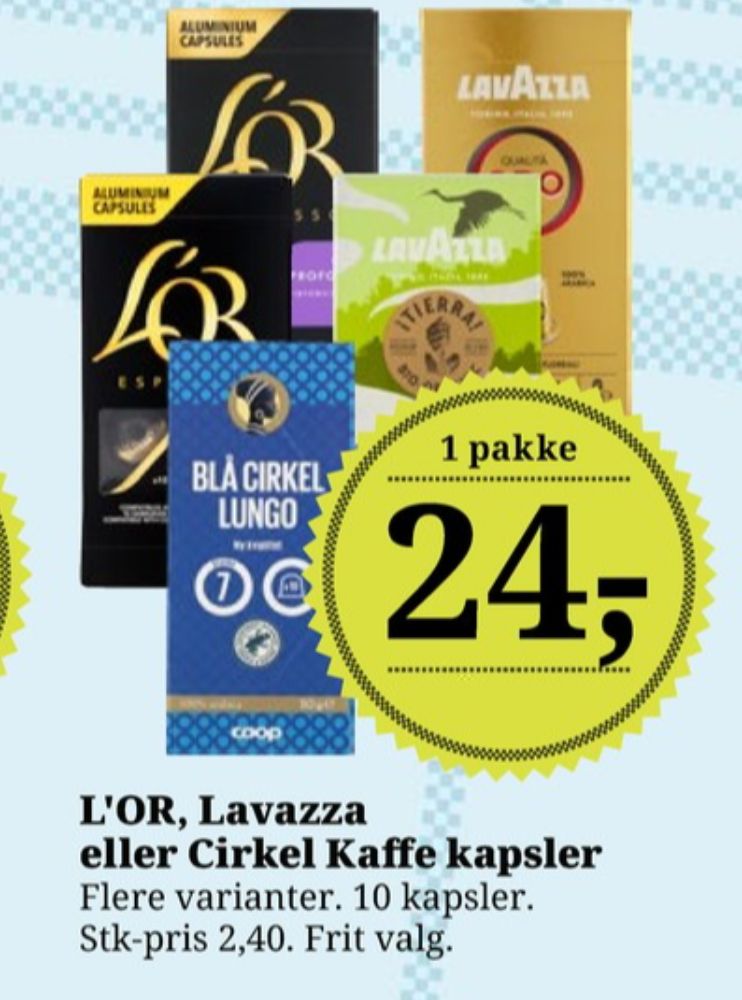 Cirkel Blå, Kaffekapsler