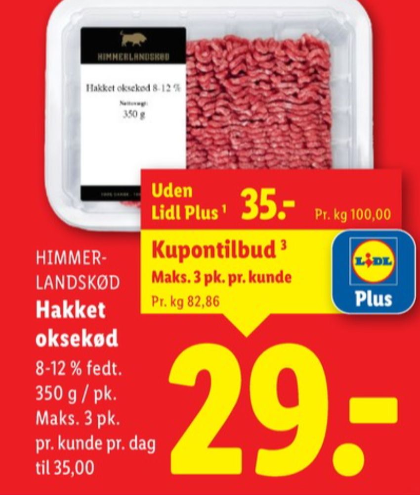 Himmerlandskød, Hakket oksekød 8-12%